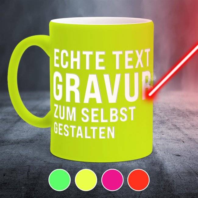 Tassendruck Neon Tassen mit Wunschgravur Hotsell