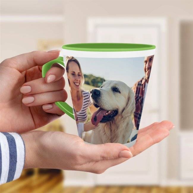 Tassendruck Latte Macchiato konisch Innen/Henkel hellgrün Online Shopping