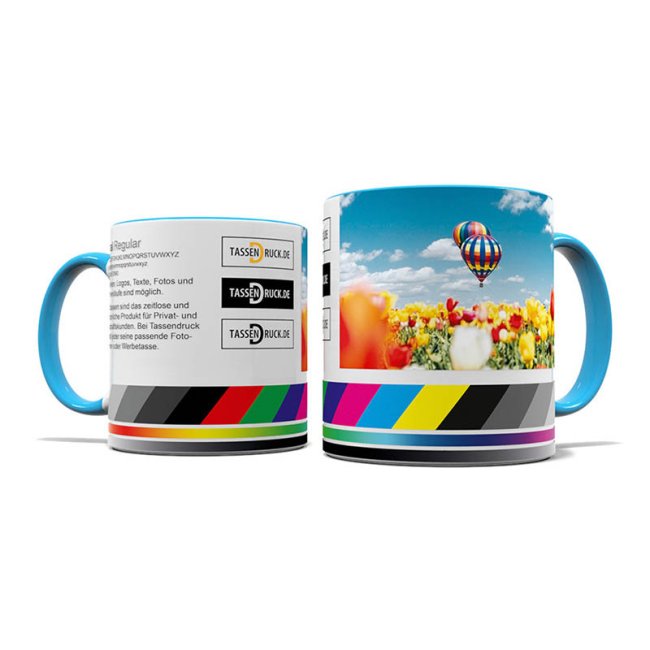 Tassendruck Panoramatasse innen/Henkel hellblau Black Friday