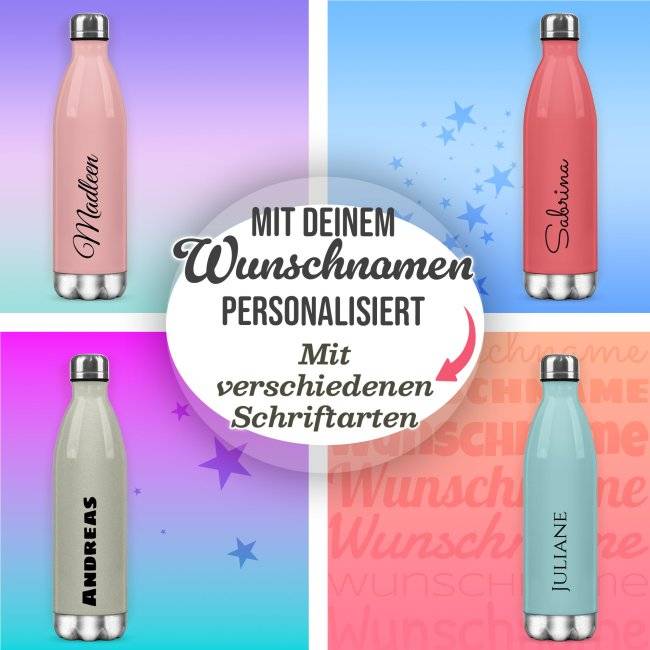 Tassendruck Edelstahl-Trinkflasche - mit Name gestalten - verschiedene Farben, 500 ml Osterangebot