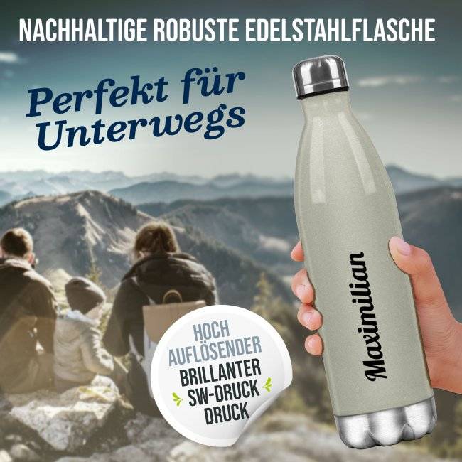 Tassendruck Edelstahl-Trinkflasche - mit Name gestalten - verschiedene Farben, 500 ml Osterangebot