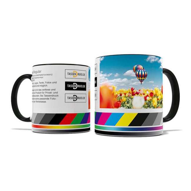 Tassendruck Panoramatasse Rand/Henkel schwarz Online Outlet