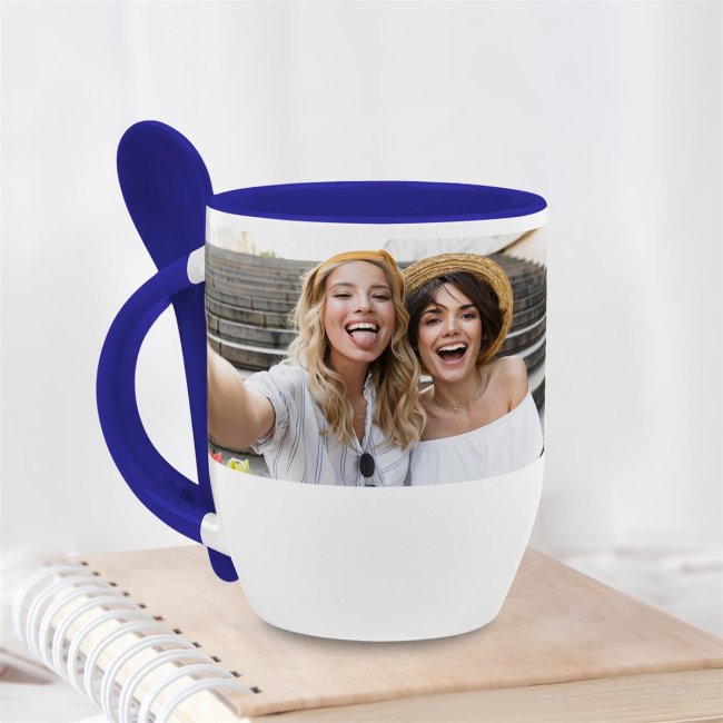 Tassendruck Löffeltasse blau Blitzangebot