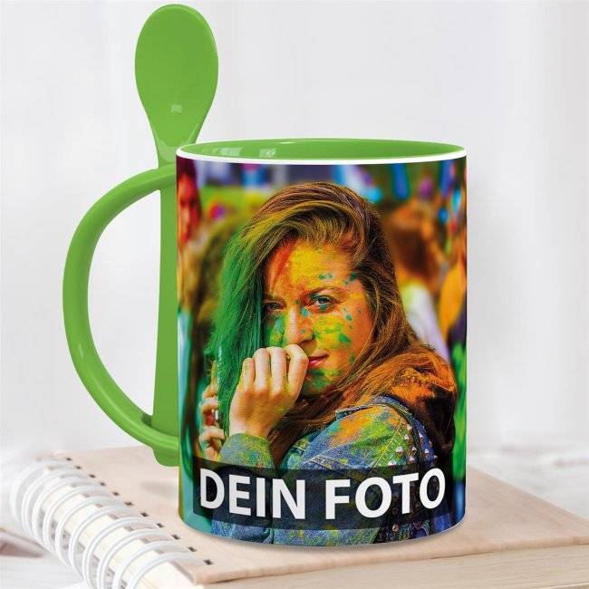Tassendruck Löffeltasse Klassik grün Neuheiten