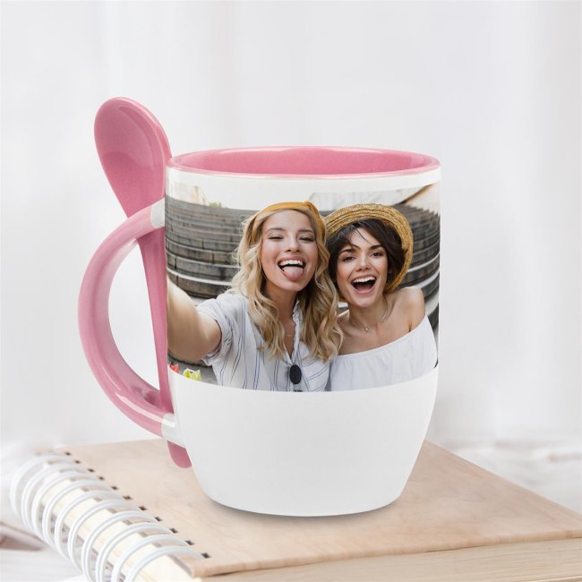 Tassendruck Löffeltasse rosa VIP-Rabatte