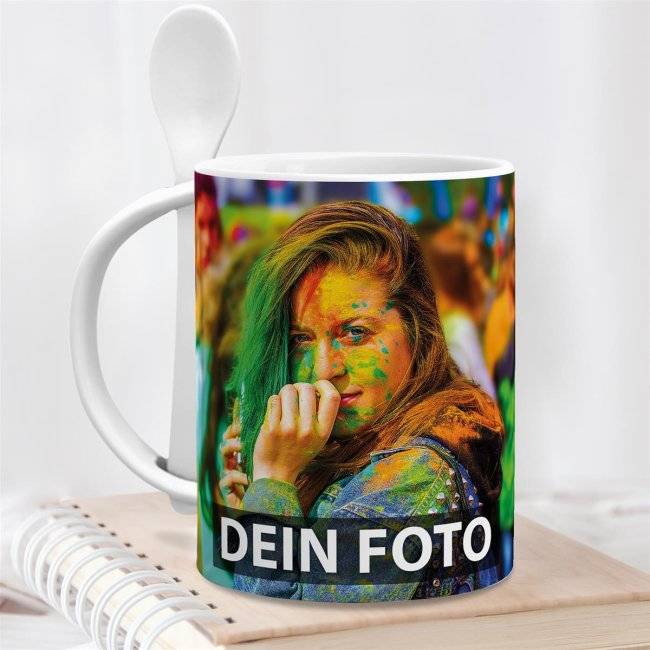 Tassendruck Löffeltasse Klassik weiss Tiefpreis