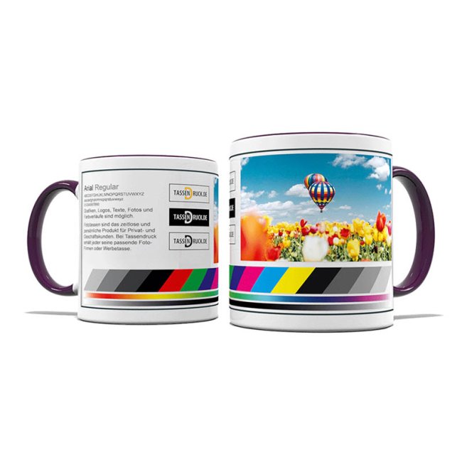 Tassendruck Fototasse innen/Henkel violett Neueste Stile