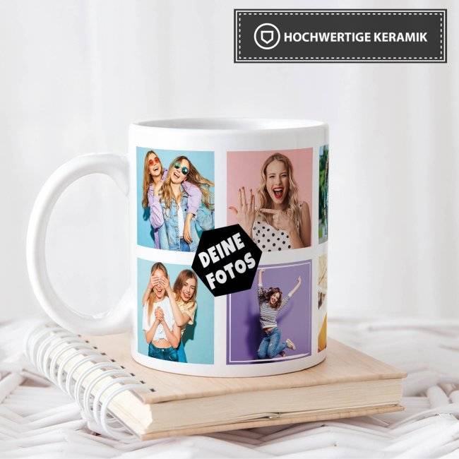 Tassendruck mit Fotocollage - verschiedene Designs Letzte 2 Tage