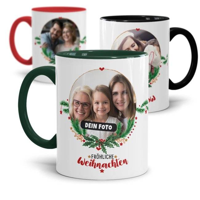 Tassendruck Weihnachtstasse mit Foto selbst gestalten - Frohe Weihnachten