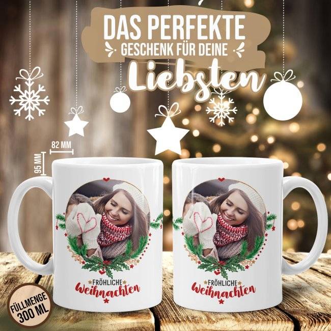 Tassendruck Weihnachtstasse mit Foto selbst gestalten - Frohe Weihnachten Bis zu 65% Rabatt