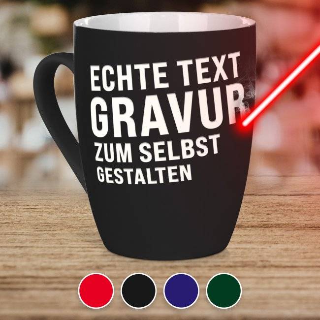Tassendruck Gummierte, schmale mit Textgravur Outlet