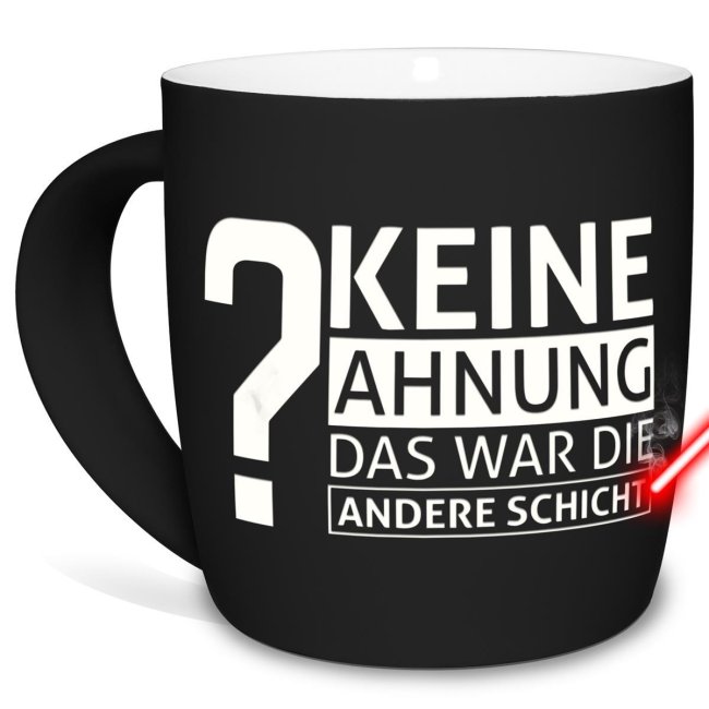Tassendruck Tassen mit Lasergravur - Keine Ahnung - lustige Sprüche für Büro und Arbeit