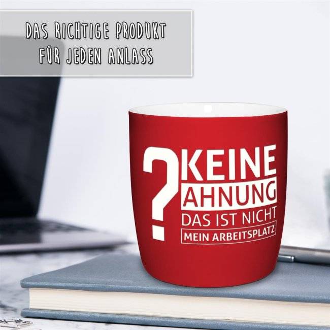 Tassendruck Tassen mit Lasergravur - Keine Ahnung - lustige Sprüche für Büro und Arbeit Angebote