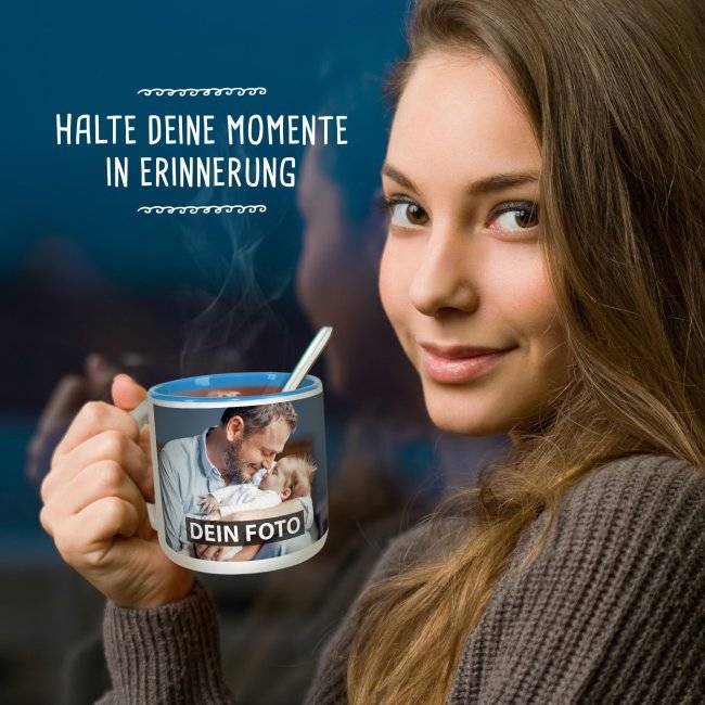 Tassendruck Fototasse POTT innen hellblau Günstig kaufen