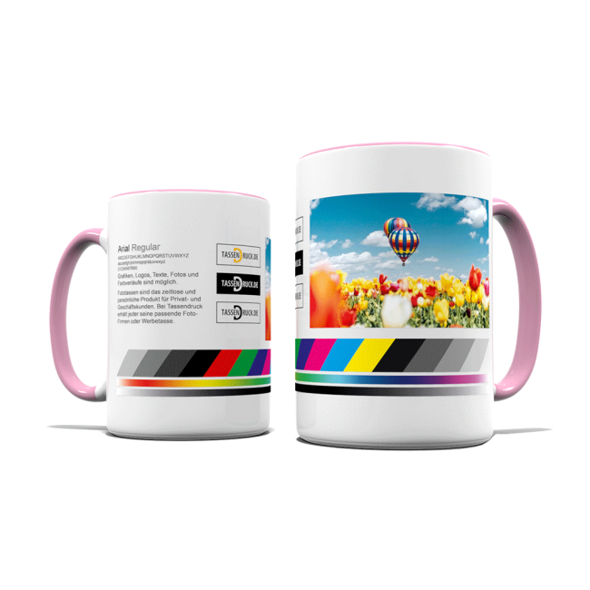 Tassendruck Fototasse Jumbo innen/Henkel rosa Preisnachlass