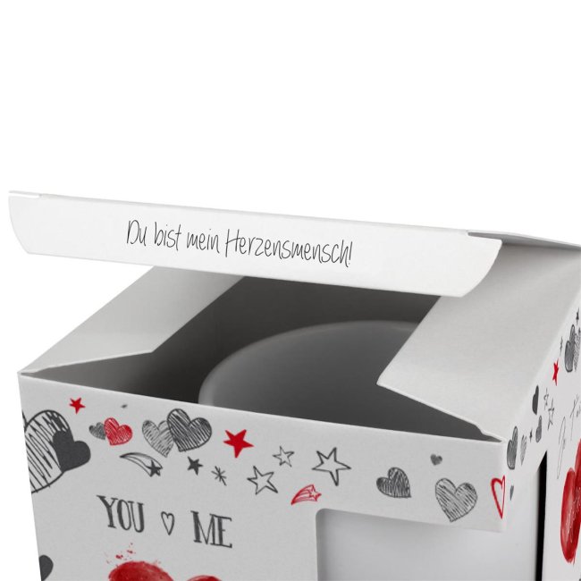 Tassendruck Geschenkverpackung für Tassen - You and me Exklusive Angebote