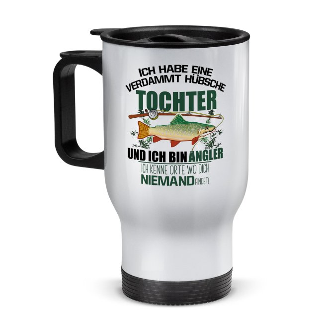 Tassendruck Edelstahl-Thermobecher - Angler mit hübscher Tochter Wochenangebot