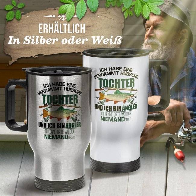 Tassendruck Edelstahl-Thermobecher - Angler mit hübscher Tochter Wochenangebot