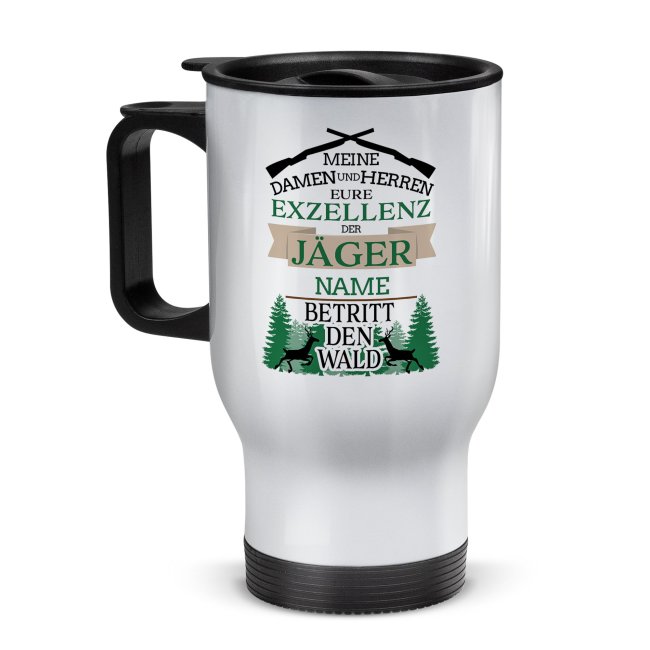Tassendruck Edelstahl-Thermobecher - Eure Exzellenz der Jäger - mit Name personalisierbar Letzte 3 Tage