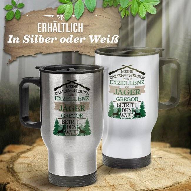 Tassendruck Edelstahl-Thermobecher - Eure Exzellenz der Jäger - mit Name personalisierbar Letzte 3 Tage