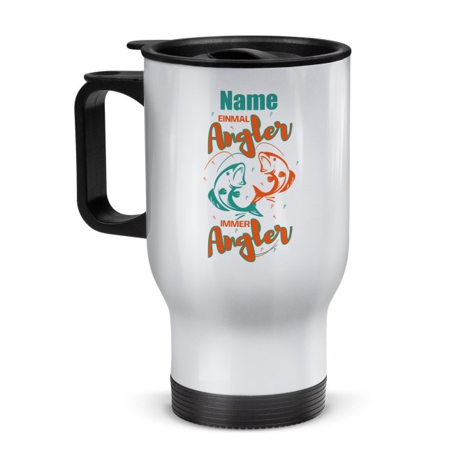Tassendruck Edelstahl-Thermobecher - Einmal Angler immer Angler - mit Name personalisierbar Neueste Stile
