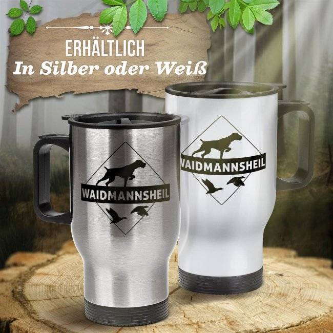 Tassendruck Edelstahl-Thermobecher für Jäger - Waidmannsheil Letzte 2 Tage