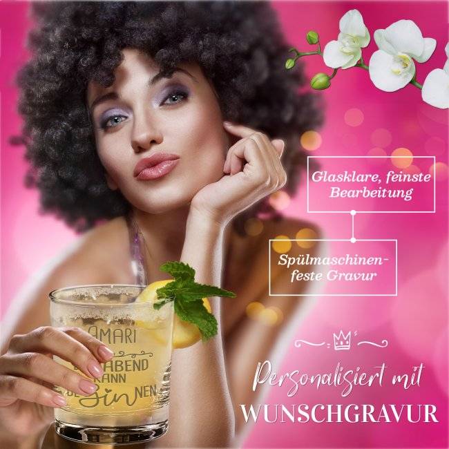 Tassendruck Gin-Glas - Der Abend kann beGINnen - mit Name personalisierbar Bis zu 60% Rabatt