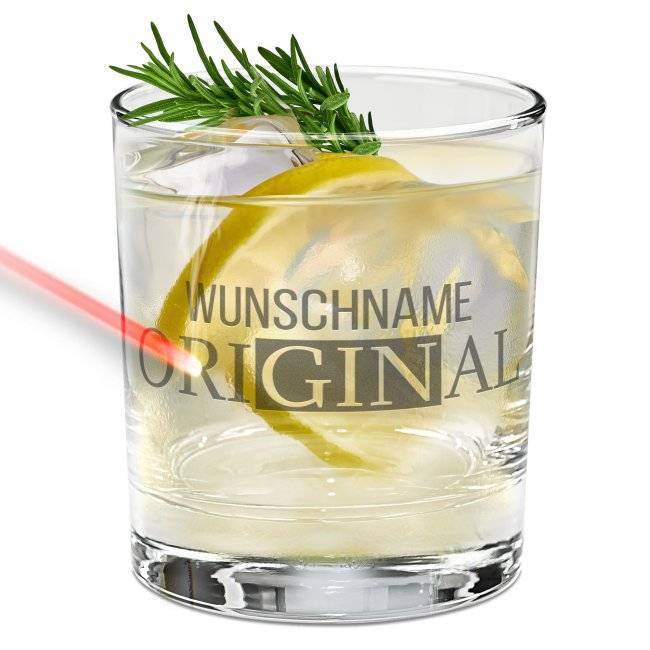 Tassendruck Gin-Glas - OriGINal - mit Name personalisierbar