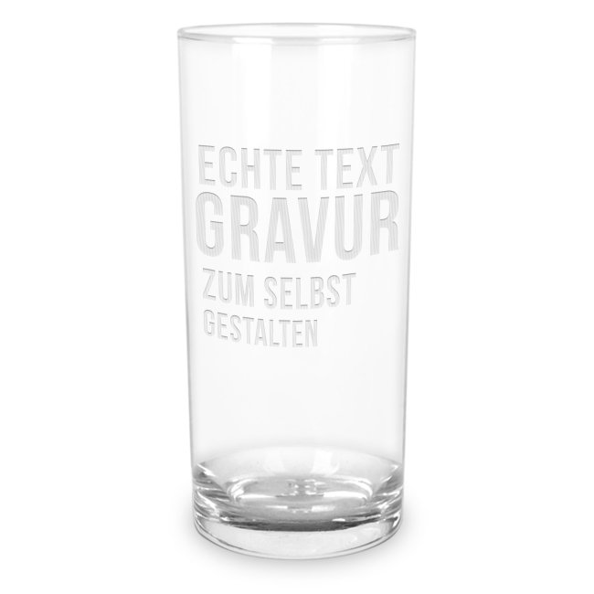 Tassendruck Trinkglas mit Gravur mit Text selbst gestalten