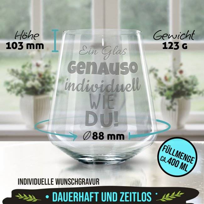 Tassendruck Trinkglas mit Gravur selbst gestalten 50% Rabatt mit kostenlosem Versand