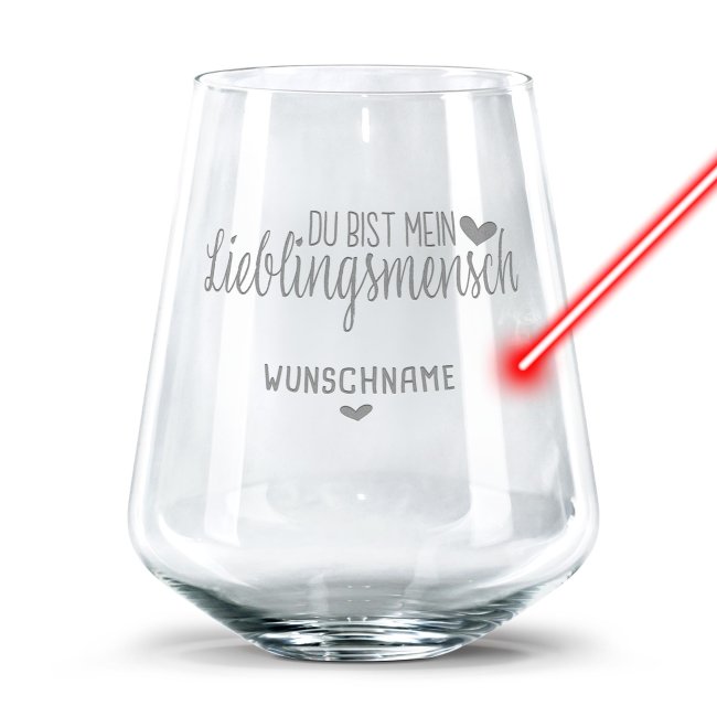 Tassendruck Trinkglas mit Gravur - Mein Lieblingsmensch