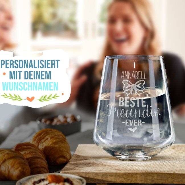 Tassendruck Trinkglas mit Gravur - Beste Freundin ever Speichern exportieren