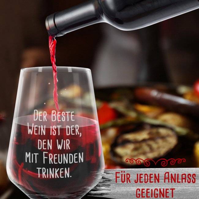Tassendruck Rotweinglas mit Gravur - mit Text selbst gestalten Rabatte dieses Monats