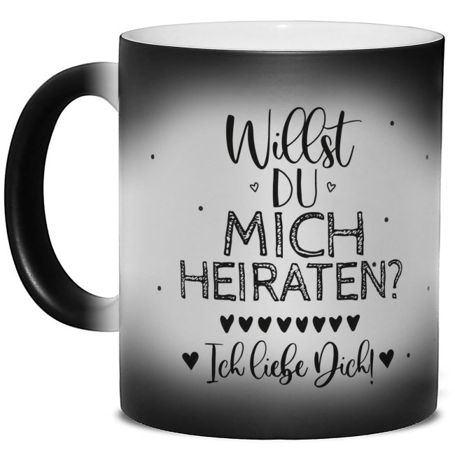 Tassendruck Zaubertasse - Willst du mich heiraten? - Magic Mug