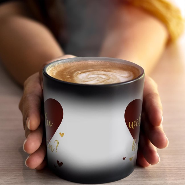 Tassendruck Zaubertasse - Willst du mich heiraten? Herz - Magic Mug Begrenztes Angebot