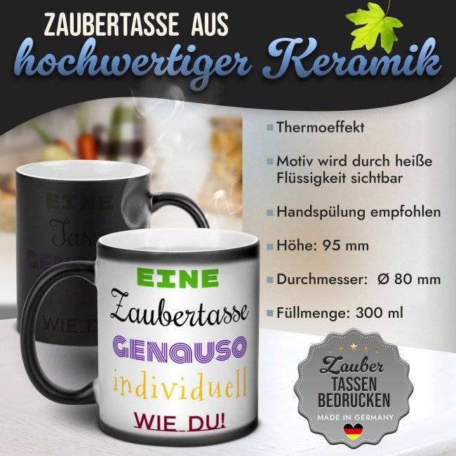 Tassendruck Magic Mug Zaubertasse mit Wunschtext - 300 ml Online Shopping