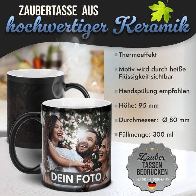 Tassendruck Magic Mug Zaubertasse mit Foto - XXL-Druck - 300 ml Exklusivangebot