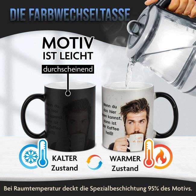 Tassendruck Magic Mug Zaubertasse mit Foto - XXL-Druck - 300 ml Exklusivangebot