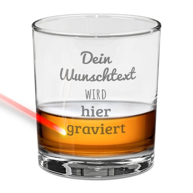 Tassendruck Personalisiertes Whiskyglas mit Gravur selbst gestalten - 300 ml