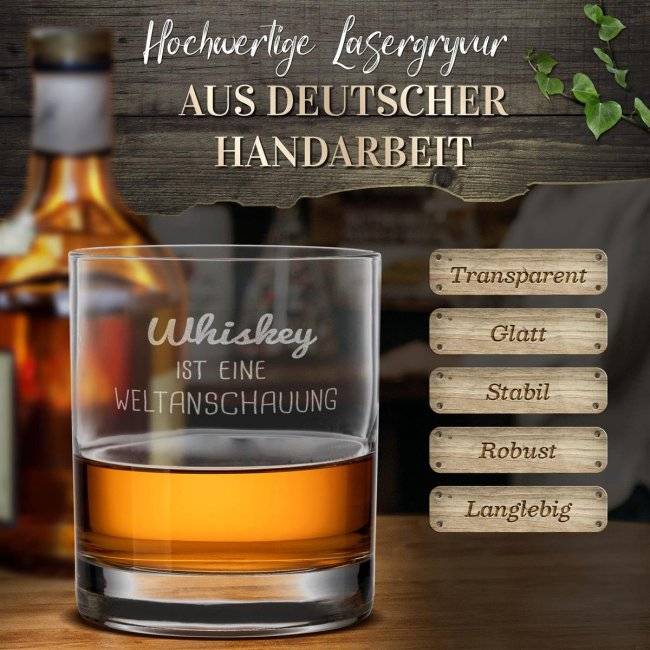 Tassendruck Personalisiertes Whiskyglas mit Gravur selbst gestalten - 300 ml Cyber Monday