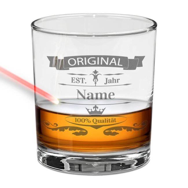 Tassendruck Whiskyglas - Original -Jahr & Name - 300 ml