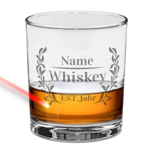 Tassendruck Whiskyglas - Whiskey-Jahr & Name - 300 ml