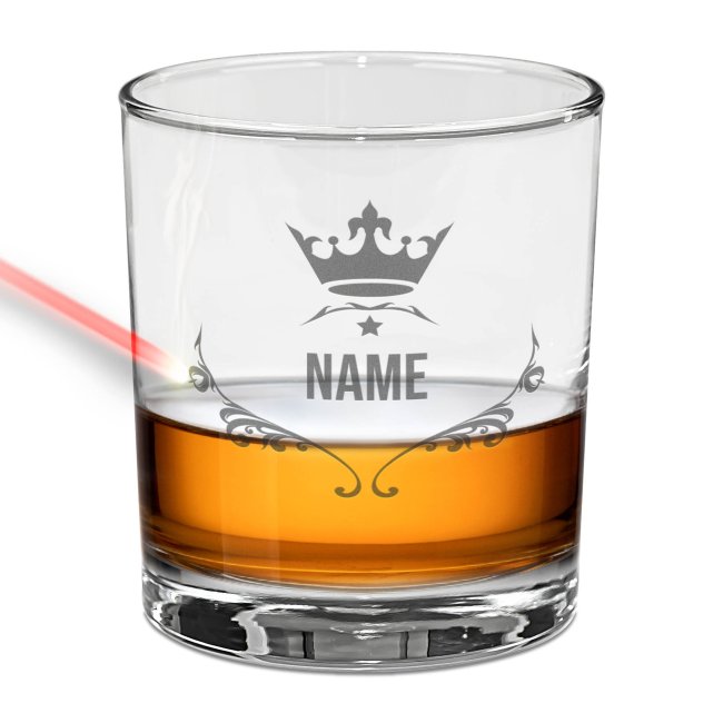 Tassendruck Whiskyglas - Krone-Name - 300 ml