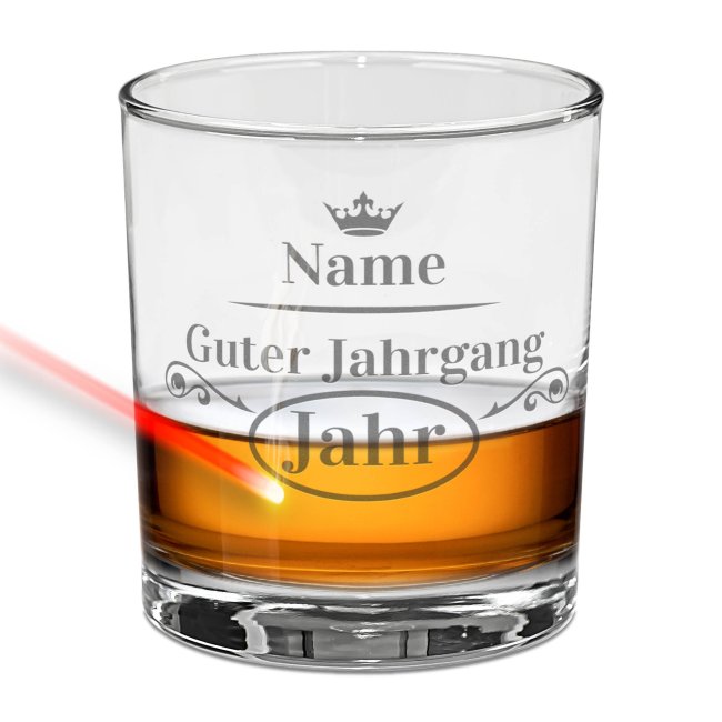 Tassendruck Whiskyglas - Guter Jahrgang -Jahr & Name - 300 ml