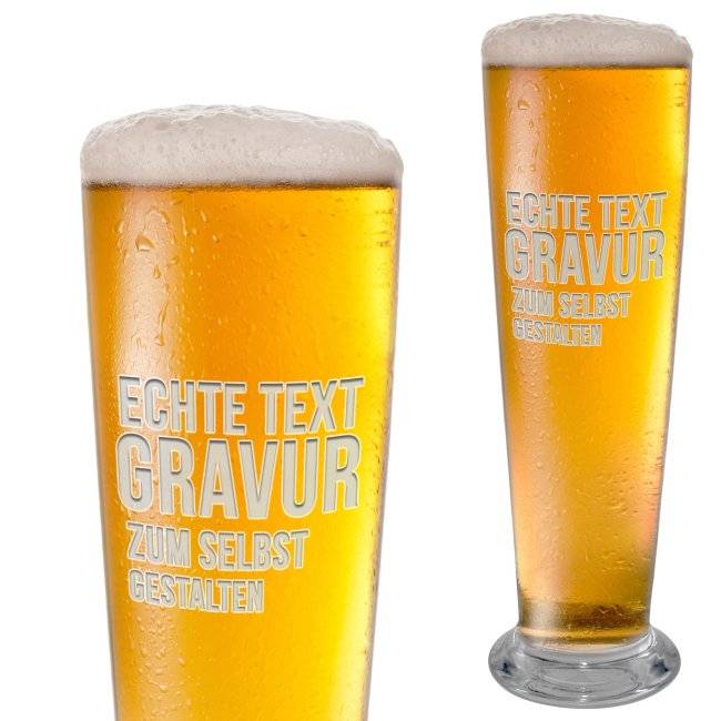 Tassendruck Graviertes Bierglas selbst gestalten