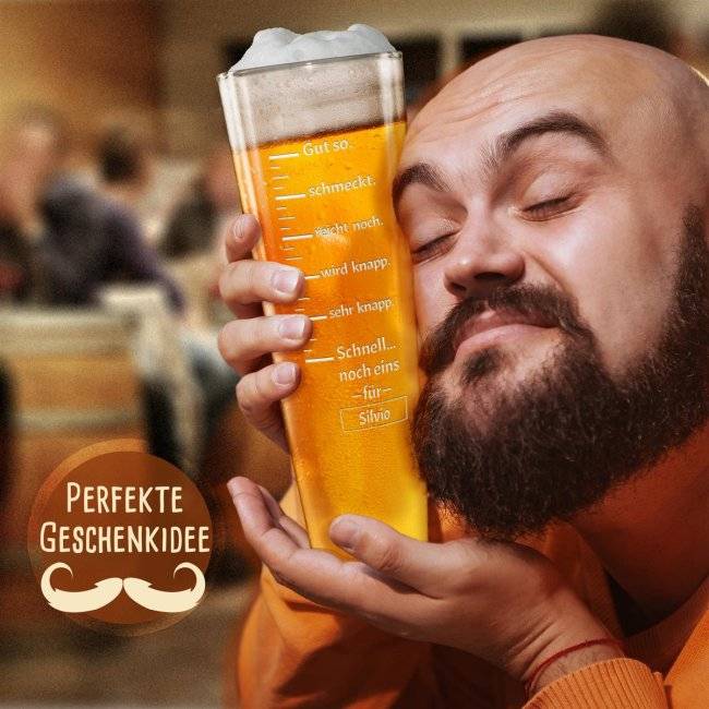 Tassendruck Graviertes Bierglas mit Name - Maßeinheit Bestseller