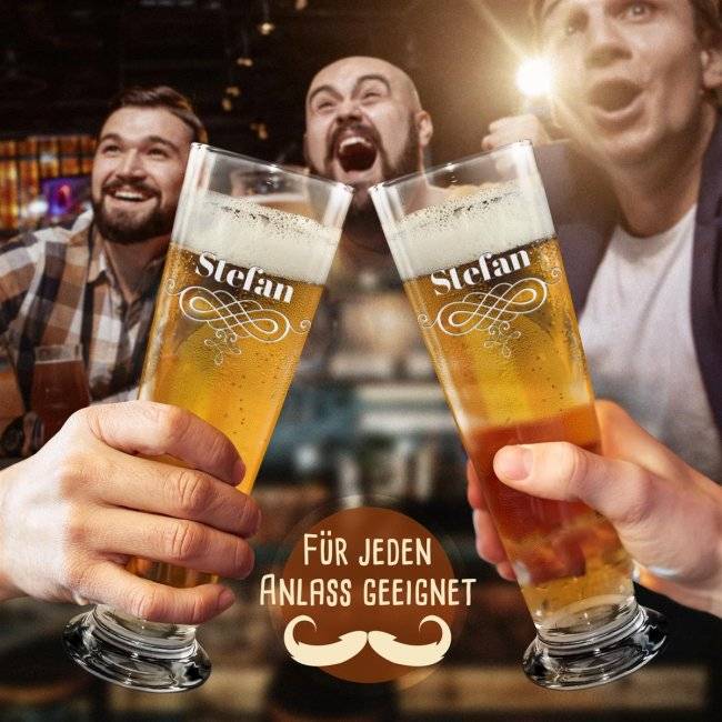 Tassendruck Graviertes Bierglas mit Name Tiefpreis