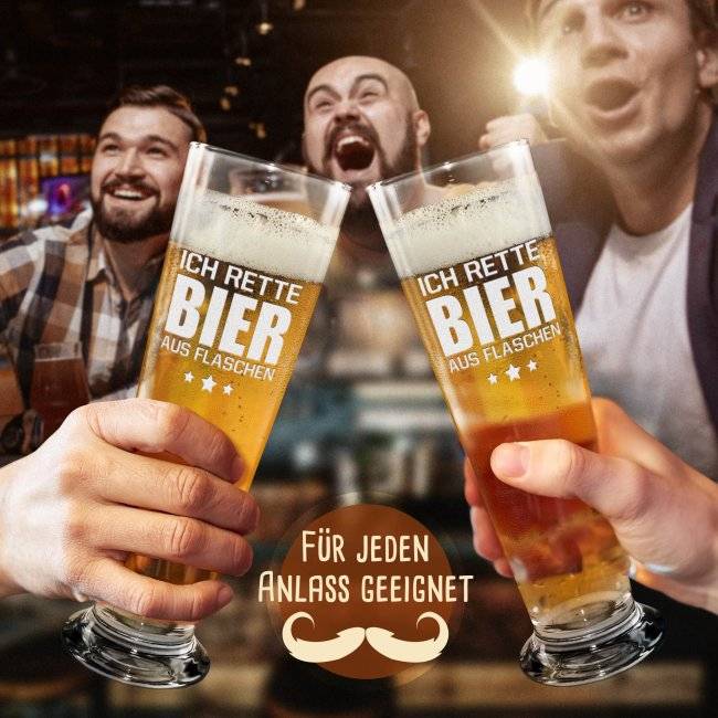 Tassendruck Graviertes Bierglas - Ich rette Bier Begrenzte Freigabe