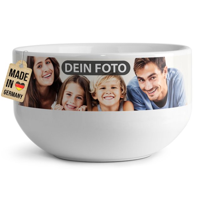 Tassendruck Müslischale selbst gestalten mit Foto - Ø 13 cm, Keramik