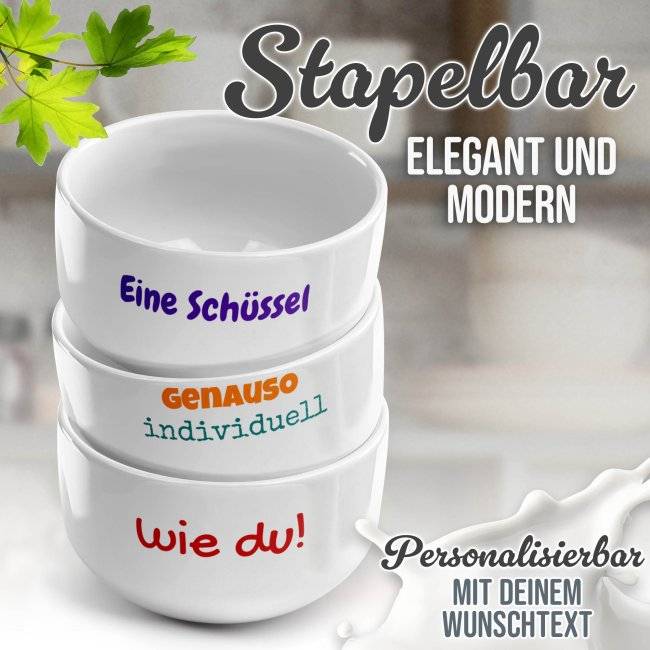 Tassendruck Müslischale mit Wunschtext bedrucken - Ø 13 cm, Keramik Bis zu 60% Rabatt